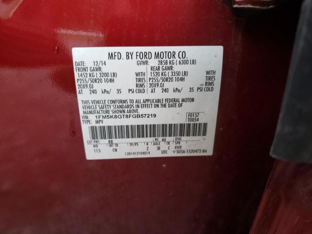 Photo 10 from auction – 2015 FORD EXPLORER S with VIN 1FM5K8GT8FGB57219