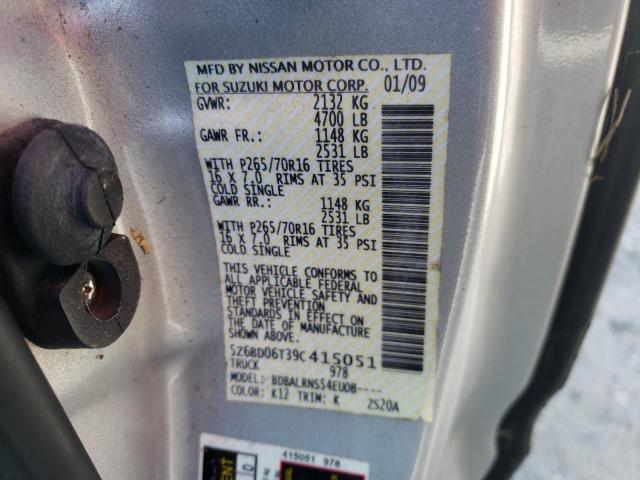 Photo 10 from auction – 2009 SUZUKI EQUATOR BA with VIN 5Z6BD06T39C415051