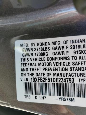 Photo 10 from auction – 2013 HONDA CIVIC LX with VIN 19XFB2F51DE234793