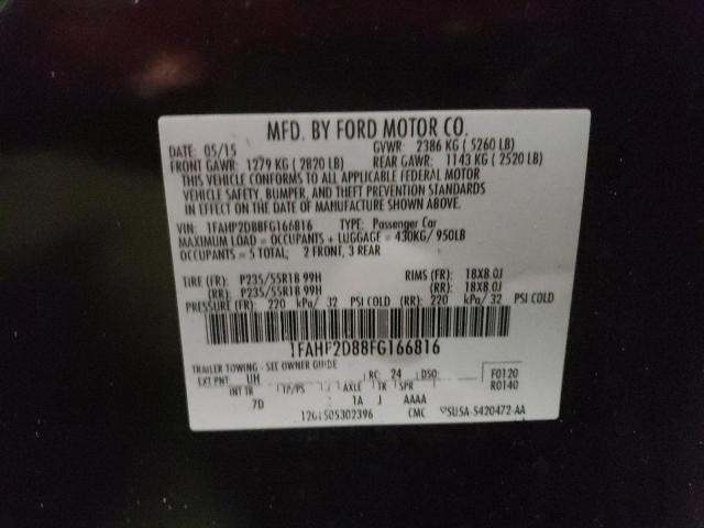 Photo 10 from auction – 2015 FORD TAURUS SE with VIN 1FAHP2D88FG166816