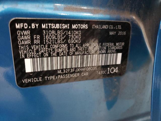 Photo 10 from auction – 2017 MITSUBISHI MIRAGE G4 with VIN ML32F3FJXHHF08035