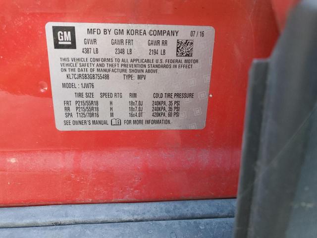 Photo 10 from auction – 2016 CHEVROLET TRAX LTZ with VIN KL7CJRSB3GB755488