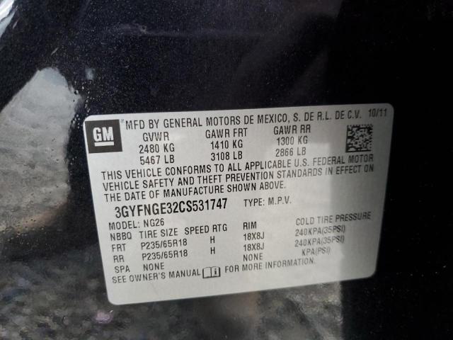 Photo 10 from auction – 2012 CADILLAC SRX with VIN 3GYFNGE32CS531747
