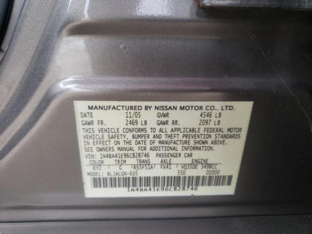 Photo 10 from auction – 2006 NISSAN MAXIMA SE with VIN 1N4BA41E96C828746