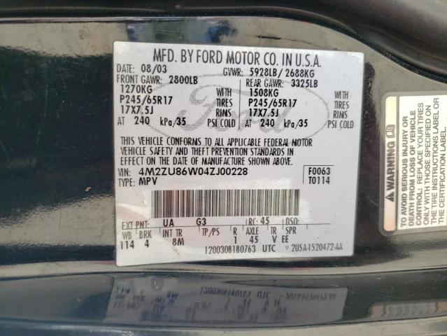 Photo 10 from auction – 2004 MERCURY MOUNTAINEE with VIN 4M2ZU86W04ZJ00228