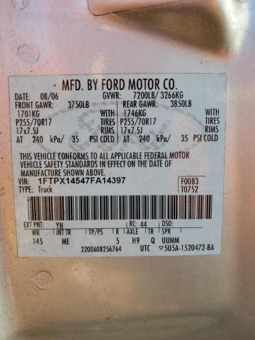 Photo 10 from auction – 2007 FORD F150 with VIN 1FTPX14547FA14397