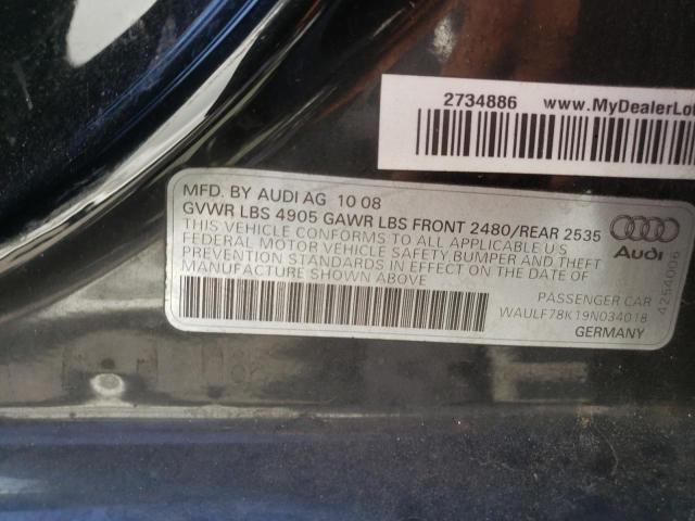 Photo 10 from auction – 2009 AUDI A4 2.0T QU with VIN WAULF78K19N034018