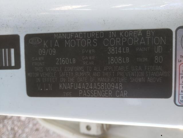 Photo 10 from auction – 2010 KIA FORTE EX with VIN KNAFU4A24A5810948