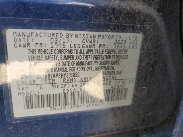 Photo 10 from auction – 2017 NISSAN SENTRA S with VIN 3N1AB7AP8HY304829