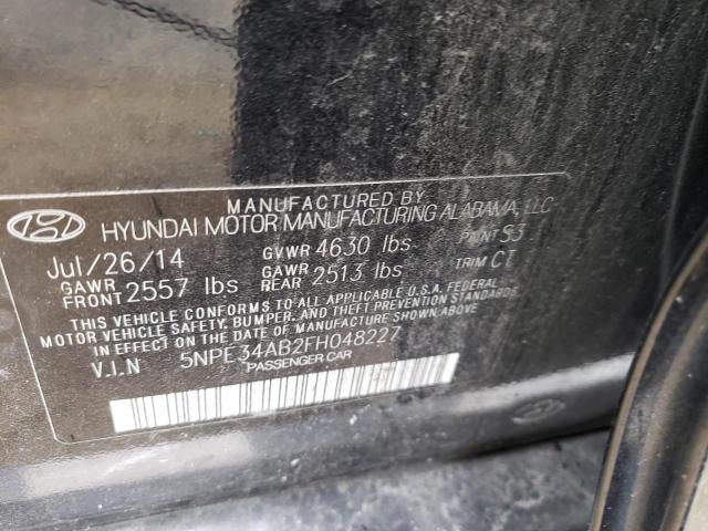 Photo 10 from auction – 2015 HYUNDAI SONATA SPO with VIN 5NPE34AB2FH048227
