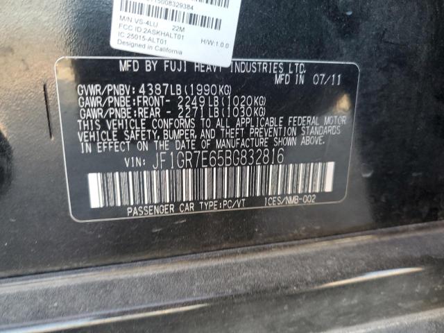 Photo 10 from auction – 2011 SUBARU IMPREZA WR with VIN JF1GR7E65BG832816