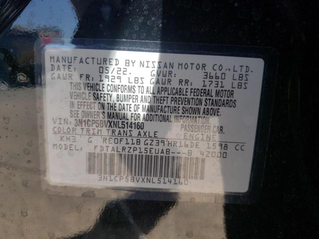 Photo 10 from auction – 2022 NISSAN KICKS S with VIN 3N1CP5BVXNL514160