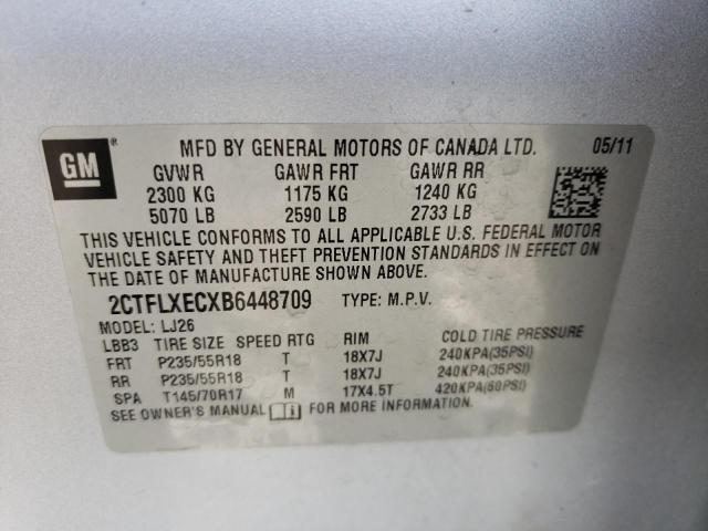 Photo 10 from auction – 2011 GMC TERRAIN SL with VIN 2CTFLXECXB6448709