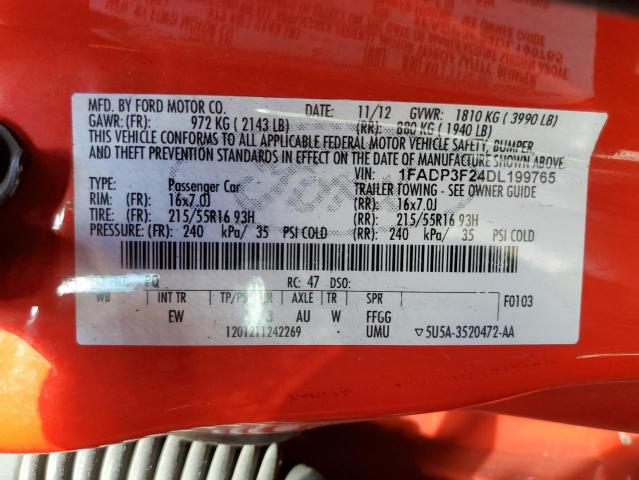 Photo 10 from auction – 2013 FORD FOCUS SE with VIN 1FADP3F24DL199765