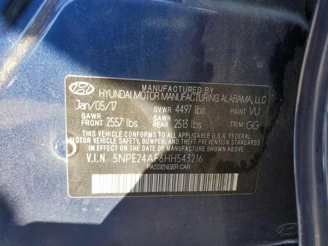 Photo 10 from auction – 2017 HYUNDAI SONATA SE with VIN 5NPE24AF6HH543216