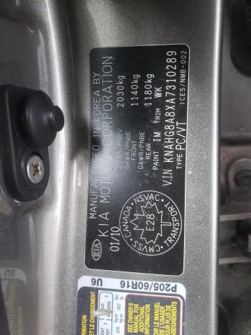 Photo 10 from auction – 2010 KIA RONDO LX with VIN KNAHG8A8XA7310289