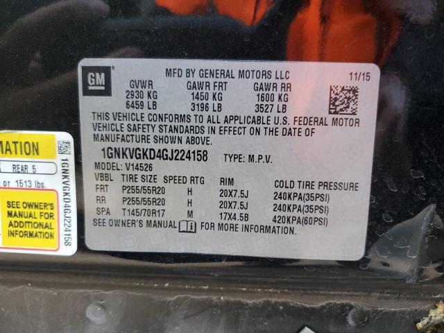 Photo 10 from auction – 2016 CHEVROLET TRAVERSE L with VIN 1GNKVGKD4GJ224158