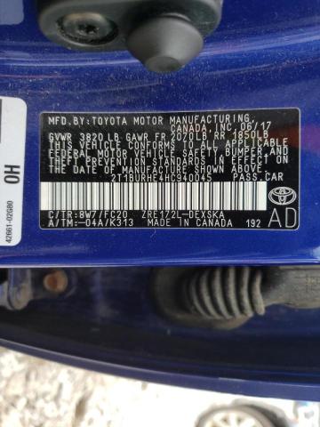 Photo 10 from auction – 2017 TOYOTA COROLLA L with VIN 2T1BURHE4HC940045