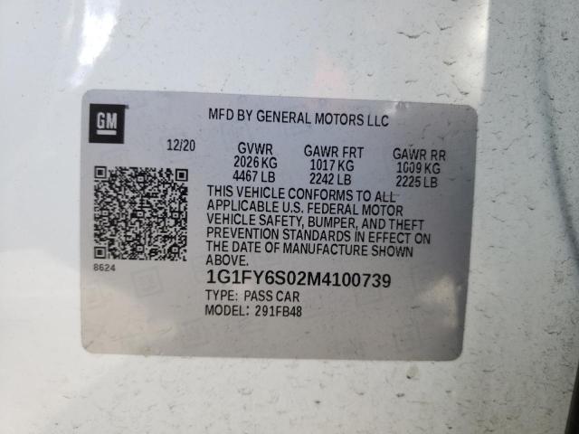 Photo 10 from auction – 2021 CHEVROLET BOLT EV with VIN 1G1FY6S02M4100739