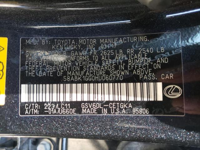 Photo 10 from auction – 2017 LEXUS ES 350 with VIN 58ABK1GG0HU060770