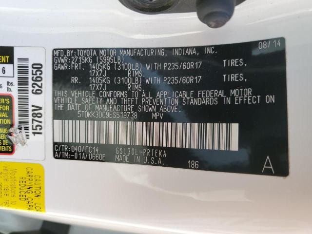Photo 10 from auction – 2014 TOYOTA SIENNA LE with VIN 5TDKK3DC9ES519738