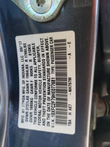 Photo 10 from auction – 2017 HONDA CIVIC EX with VIN 19XFC2F79HE077681