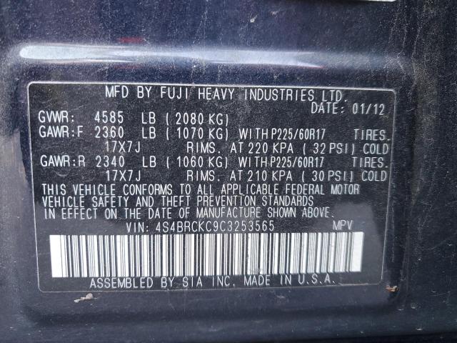 Photo 10 from auction – 2012 SUBARU OUTBACK 2. with VIN 4S4BRCKC9C3253565