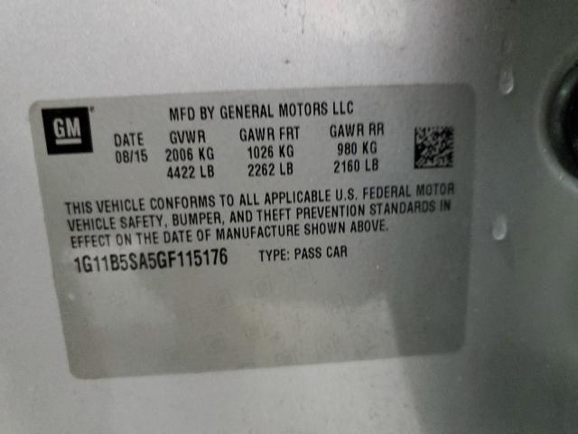 Photo 10 from auction – 2016 CHEVROLET MALIBU LIM with VIN 1G11B5SA5GF115176