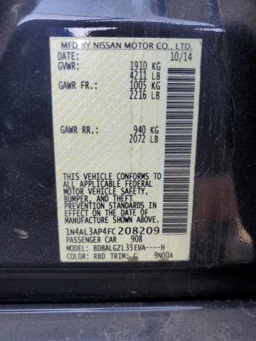 Photo 10 from auction – 2015 NISSAN ALTIMA 2.5 with VIN 1N4AL3AP4FC208209