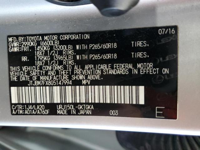 Photo 10 from auction – 2016 LEXUS GX 460 with VIN JTJBM7FX8G5147994