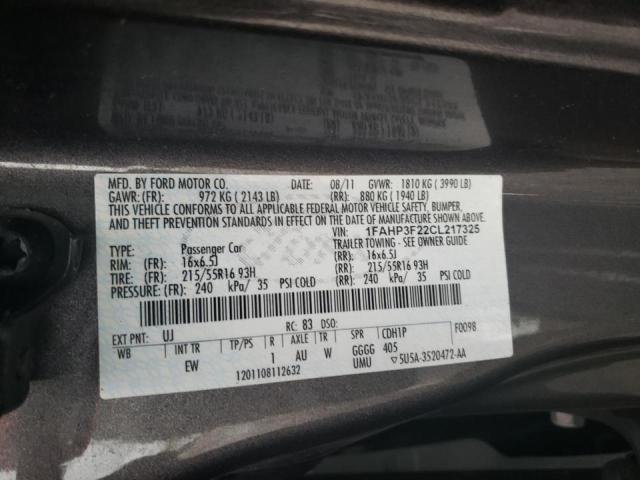 Photo 10 from auction – 2012 FORD FOCUS SE with VIN 1FAHP3F22CL217325