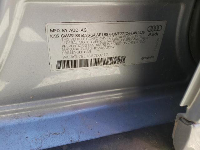 Photo 10 from auction – 2006 AUDI S4 QUATTRO with VIN WUAGL78E16A700212