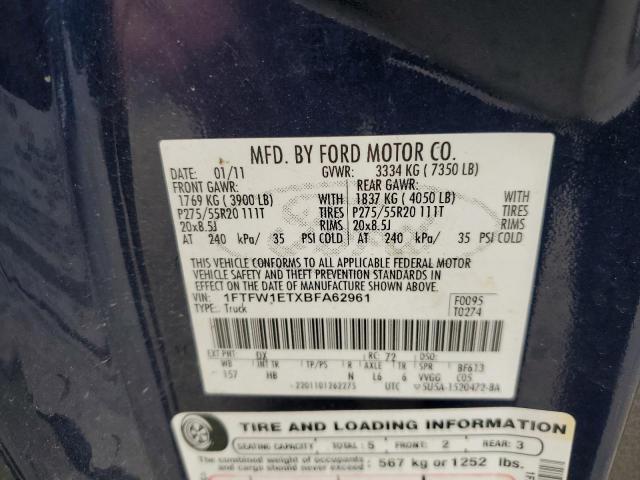Photo 10 from auction – 2011 FORD F150 SUPER with VIN 1FTFW1ETXBFA62961