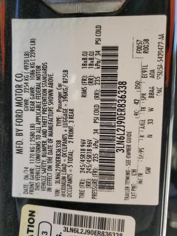 Photo 10 from auction – 2014 LINCOLN MKZ with VIN 3LN6L2J90ER836338