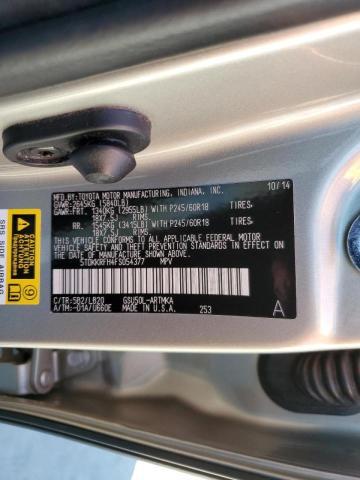Photo 10 from auction – 2015 TOYOTA HIGHLANDER with VIN 5TDKKRFH4FS054377