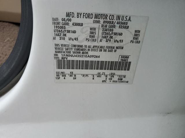 Photo 10 from auction – 2001 FORD EXCURSION with VIN 1FMNU43S21EA09264