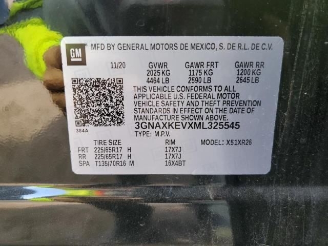 Photo 10 from auction – 2021 CHEVROLET EQUINOX LT with VIN 3GNAXKEVXML325545