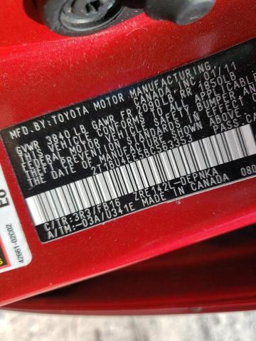 Photo 10 from auction – 2011 TOYOTA COROLLA BA with VIN 2T1BU4EE5BC563353