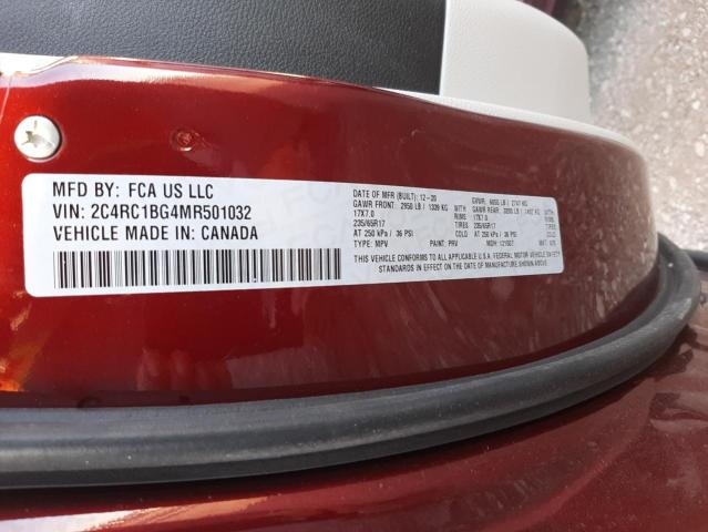 Photo 10 from auction – 2021 CHRYSLER PACIFICA T with VIN 2C4RC1BG4MR501032