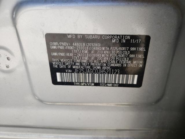 Photo 10 from auction – 2018 SUBARU FORESTER 2 with VIN JF2SJAGC0JH521123