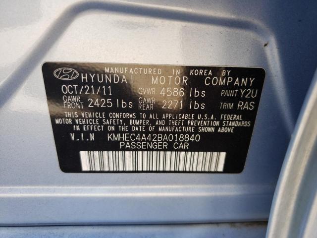 Photo 10 from auction – 2011 HYUNDAI SONATA HYB with VIN KMHEC4A42BA018840