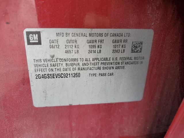 Photo 10 from auction – 2012 BUICK REGAL PREM with VIN 2G4GS5EV5C9211260