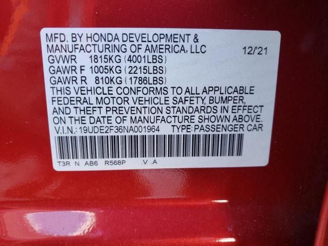 Photo 10 from auction – 2022 ACURA ILX with VIN 19UDE2F36NA001964
