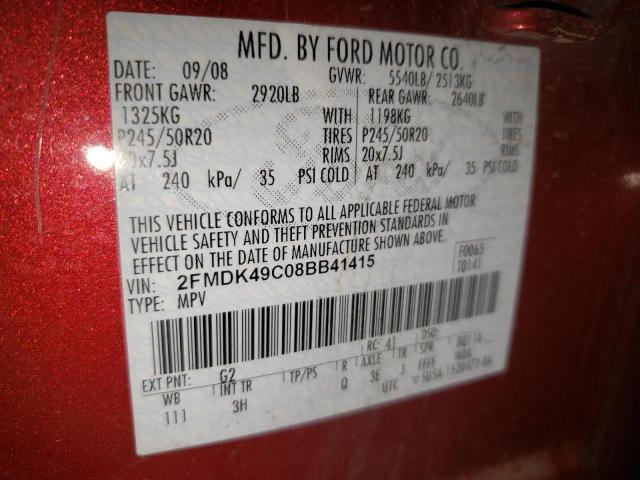 Photo 10 from auction – 2008 FORD EDGE LIMIT with VIN 2FMDK49C08BB41415