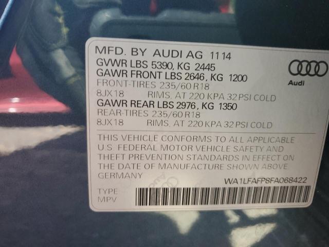 Photo 10 from auction – 2015 AUDI Q5 PREMIUM with VIN WA1LFAFP8FA068422