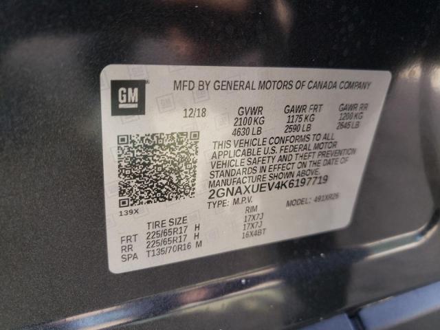 Photo 10 from auction – 2019 CHEVROLET EQUINOX LT with VIN 2GNAXUEV4K6197719
