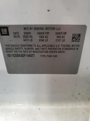 Photo 10 from auction – 2016 CHEVROLET MALIBU LIM with VIN 1G11C5SA3GF144477
