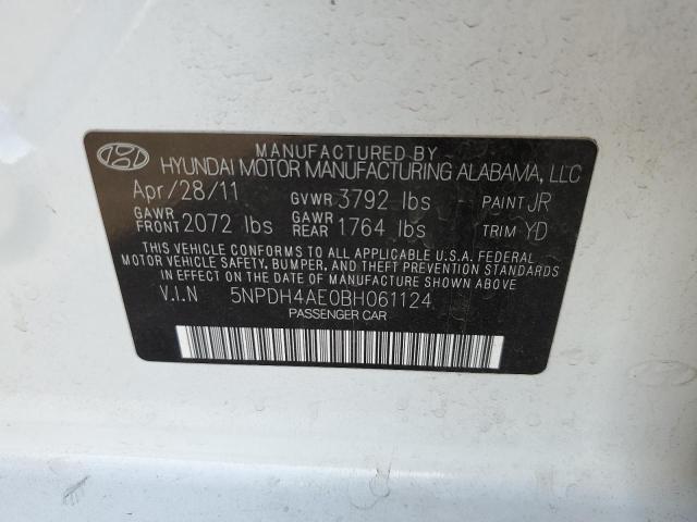 Photo 10 from auction – 2011 HYUNDAI ELANTRA GL with VIN 5NPDH4AE0BH061124