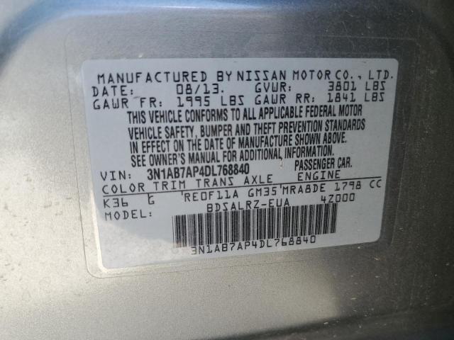 Photo 10 from auction – 2013 NISSAN SENTRA S with VIN 3N1AB7AP4DL768840