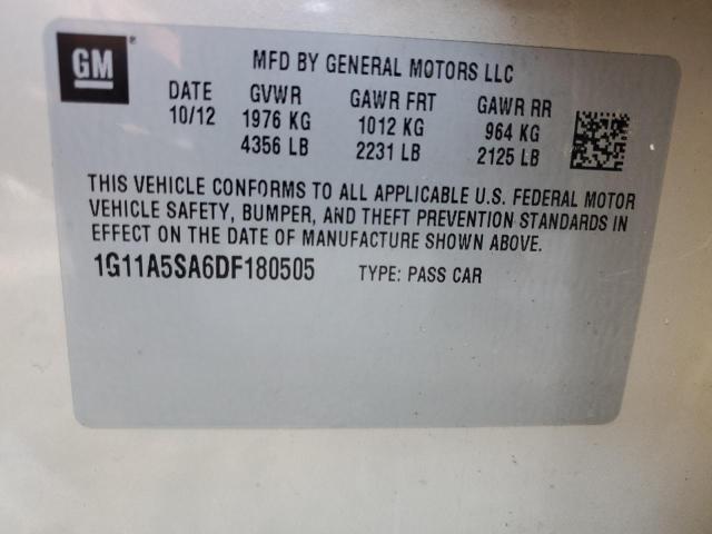 Photo 10 from auction – 2013 CHEVROLET MALIBU LS with VIN 1G11A5SA6DF180505
